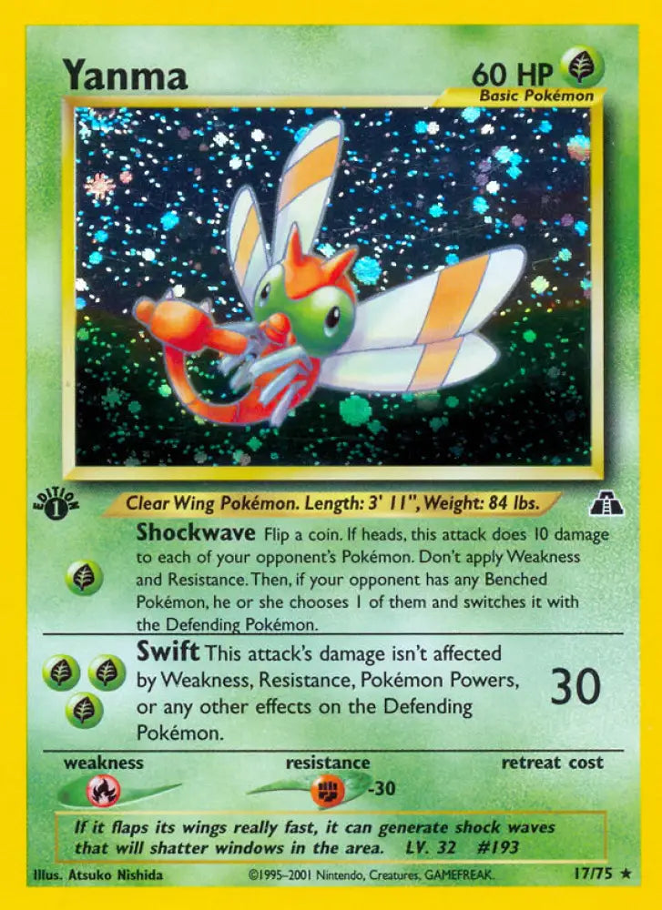 Yanma (17/75) [Neo Discovery 1st Edition] - Pokemon Single