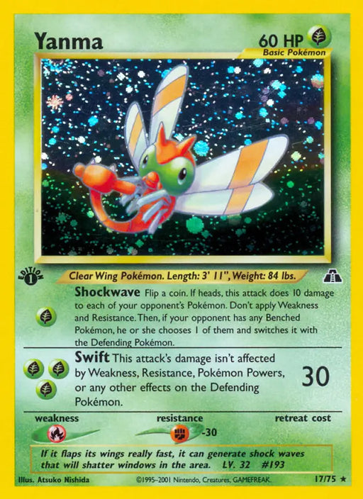 Yanma (17/75) [Neo Discovery 1st Edition] - Pokemon Single