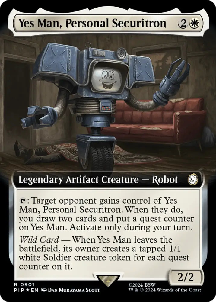 Yes Man Personal Securitron (Extended Art) (Surge Foil) [Fallout] - MTG Single