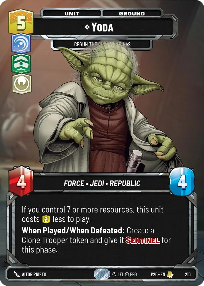 Yoda - Begun, the Clone War Has (Foil) (216) [Sector and Regional Promos: Season 2]