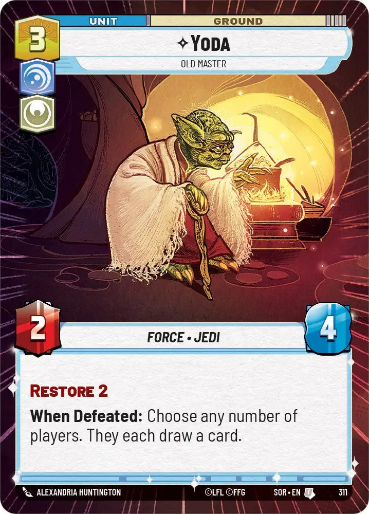 Yoda - Old Master (Hyperspace) (311) [Spark of Rebellion] - Star Wars: Unlimited Single