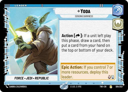 Yoda - Sensing Darkness (004/257) [Twilight of the Republic] - Star Wars: Unlimited Single
