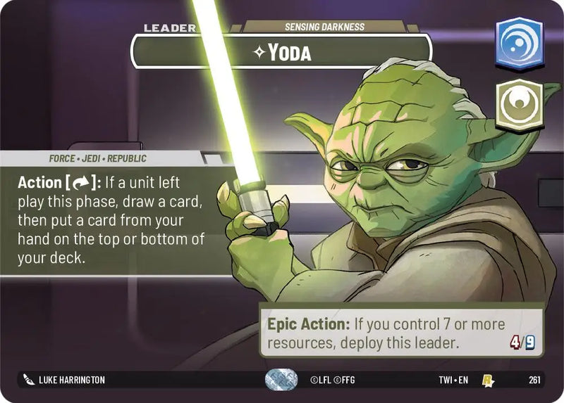 Yoda - Sensing Darkness (Showcase) (261) [Twilight of the Republic] - Star Wars: Unlimited Single