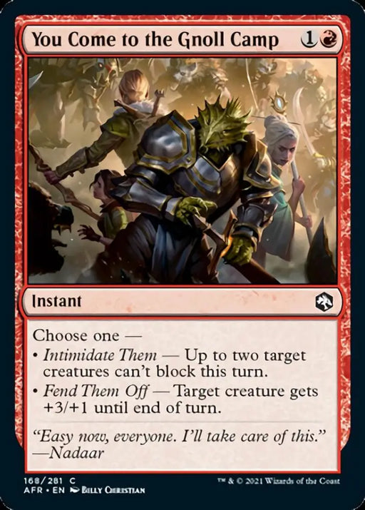 You Come to the Gnoll Camp [Dungeons & Dragons: Adventures in the Forgotten Realms] - MTG Single