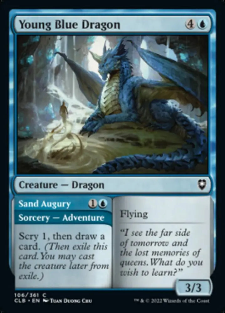 Young Blue Dragon // Sand Augury [Commander Legends: Battle for Baldur’s Gate] - MTG Single
