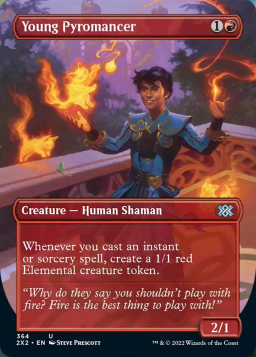 Young Pyromancer (Borderless Alternate Art) [Double Masters 2022] - MTG Single