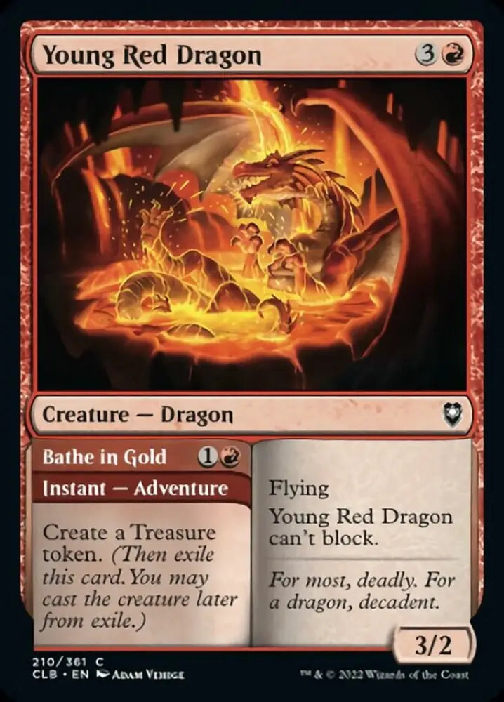 Young Red Dragon // Bathe in Gold [Commander Legends: Battle for Baldur’s Gate] - MTG Single