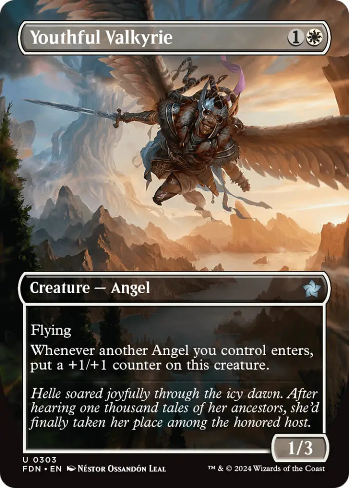 Youthful Valkyrie (Borderless) [Foundations] - MTG Single