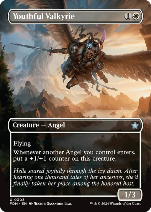 Youthful Valkyrie (Borderless) [Foundations] - MTG Single