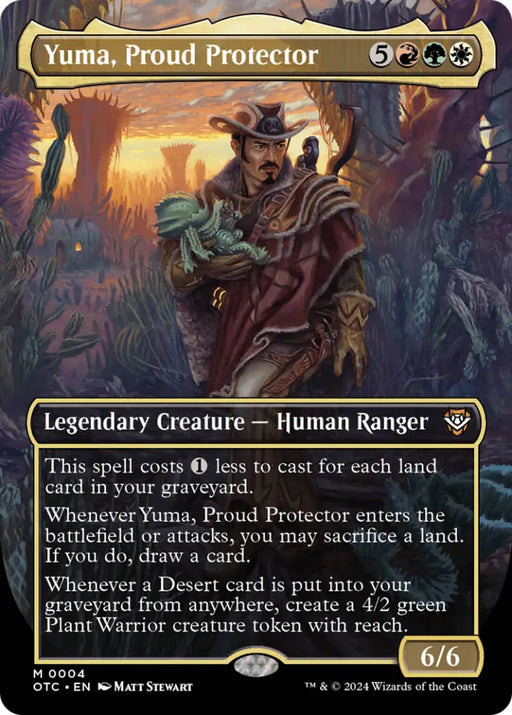 Yuma Proud Protector (Borderless) [Outlaws of Thunder Junction Commander] - MTG Single