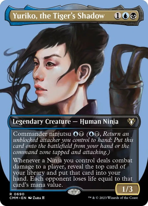 Yuriko the Tiger’s Shadow (Borderless Profile) [Commander Masters] - MTG Single