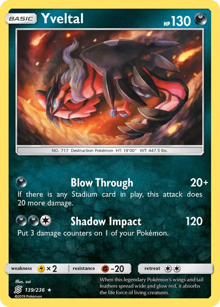 Yveltal (139/236) [Sun & Moon: Unified Minds] - Pokemon Single