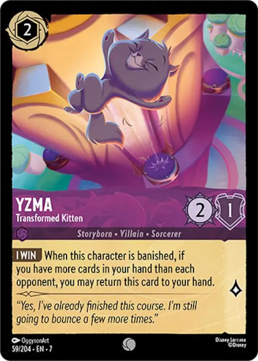 Yzma - Transformed Kitten (59/204) [Archazia’s Island] - Lorcana Single