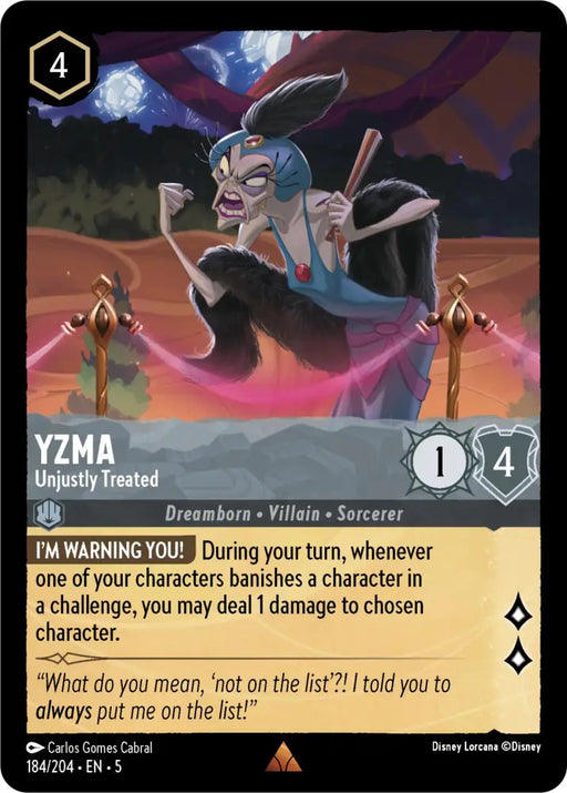 Yzma - Unjustly Treated (184/204) [Shimmering Skies] - Lorcana Single
