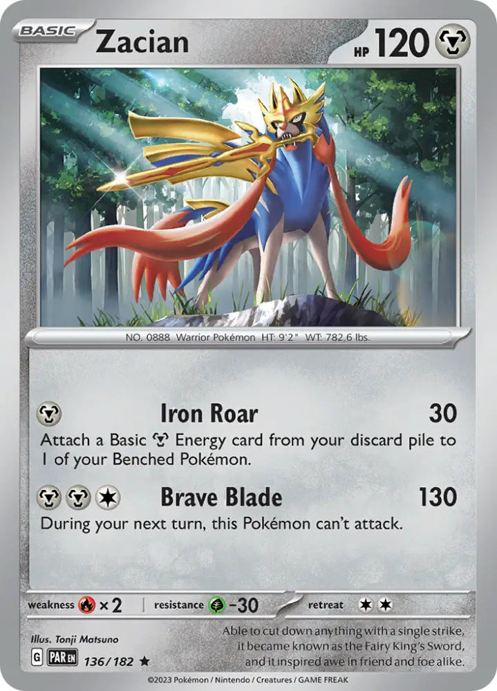 Zacian (136/182) [Scarlet & Violet: Paradox Rift] - Pokemon Single