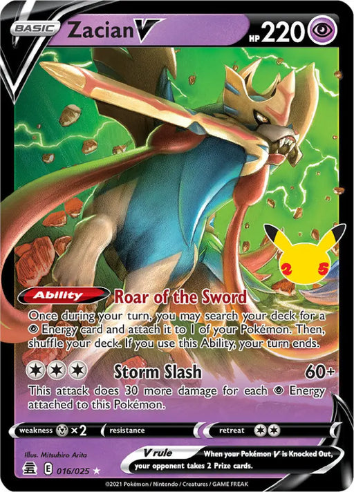 Zacian V (016/025) [Celebrations: 25th Anniversary] - Pokemon Single