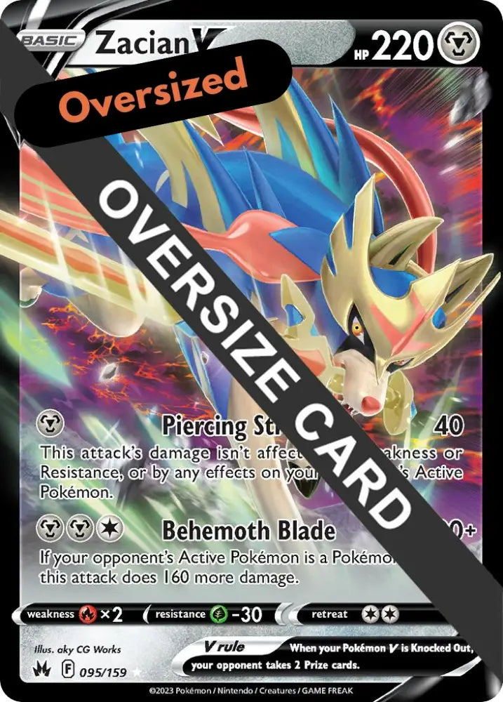 Zacian V (095/159) (Jumbo Card) [Sword & Shield: Crown Zenith] - Pokemon Single
