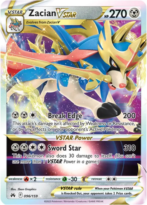 Zacian VSTAR (096/159) [Sword & Shield: Crown Zenith] - Pokemon Single