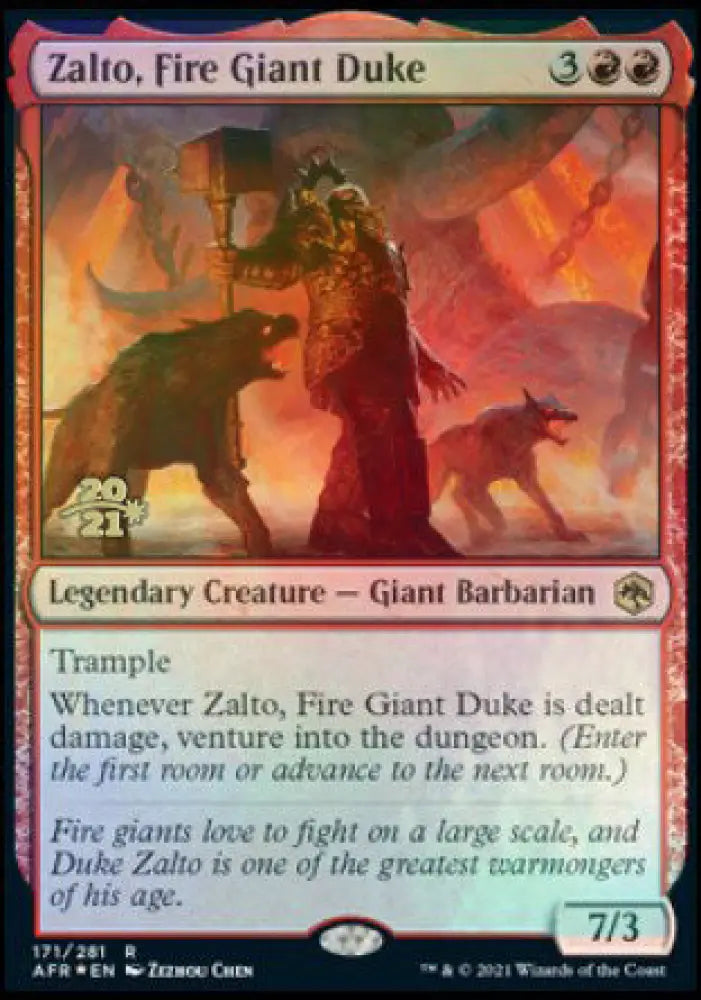 Zalto Fire Giant Duke [Dungeons & Dragons: Adventures in the Forgotten Realms Prerelease Promos] - MTG Single
