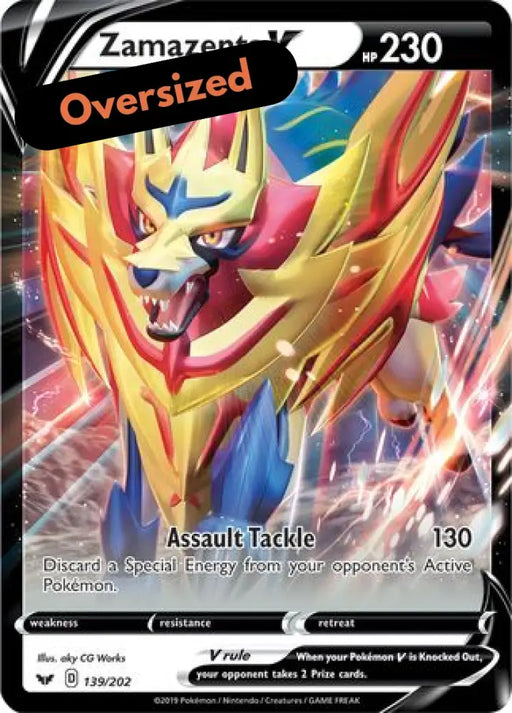 Zamazenta V (139/202) (Jumbo Card) [Sword & Shield: Base Set] - Pokemon Single