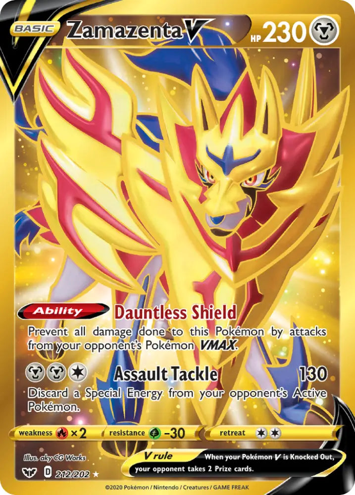 Zamazenta V (212/202) [Sword & Shield: Base Set] - Pokemon Single