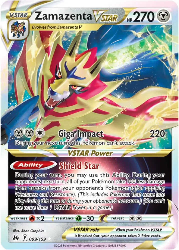 Zamazenta VSTAR (099/159) [Sword & Shield: Crown Zenith] - Pokemon Single