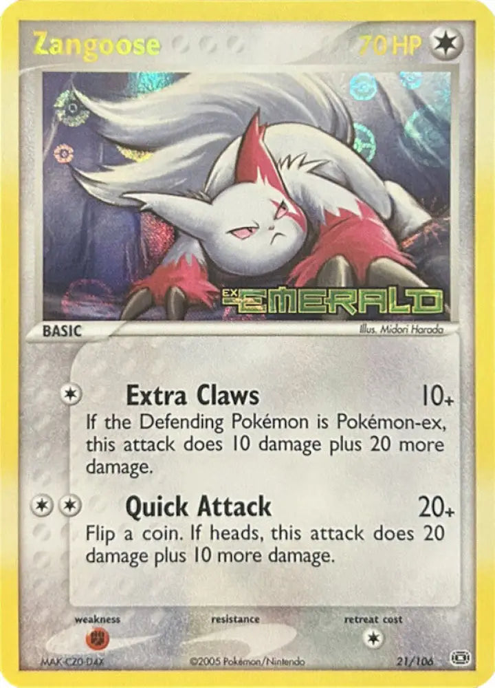 Zangoose (21/106) (Stamped) [EX: Emerald] - Pokemon Single