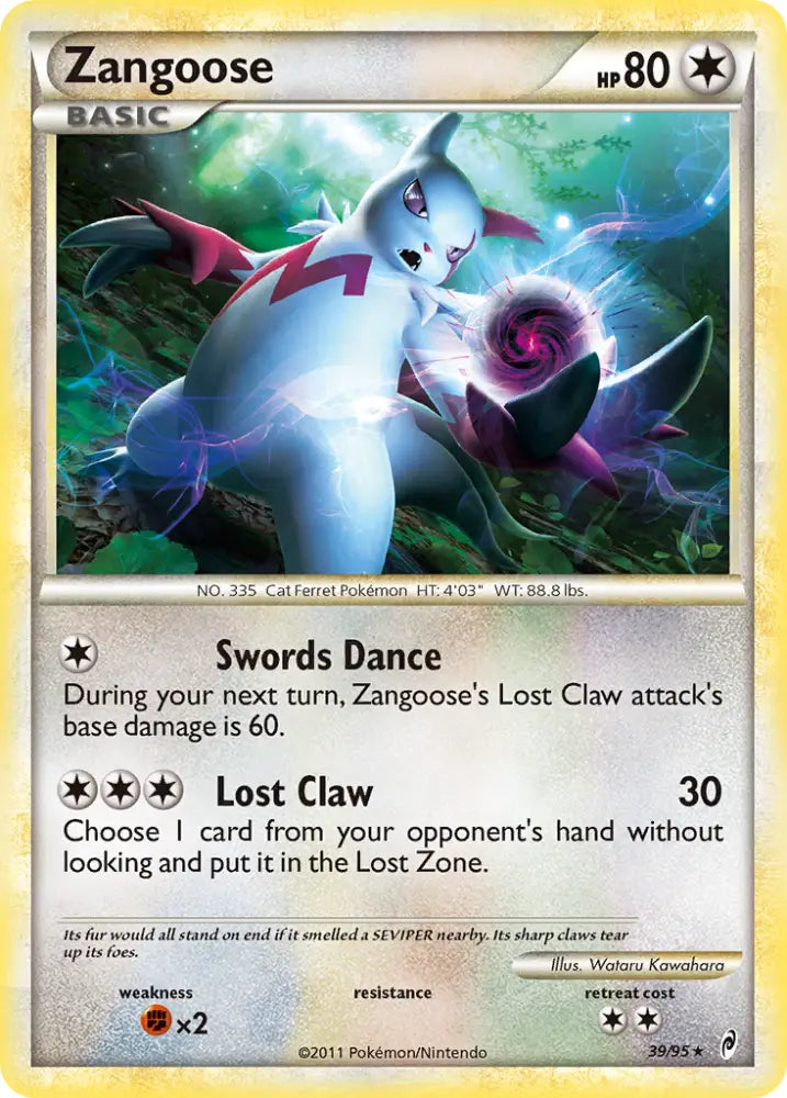 Zangoose (39/95) [HeartGold & SoulSilver: Call of Legends] - Pokemon Single