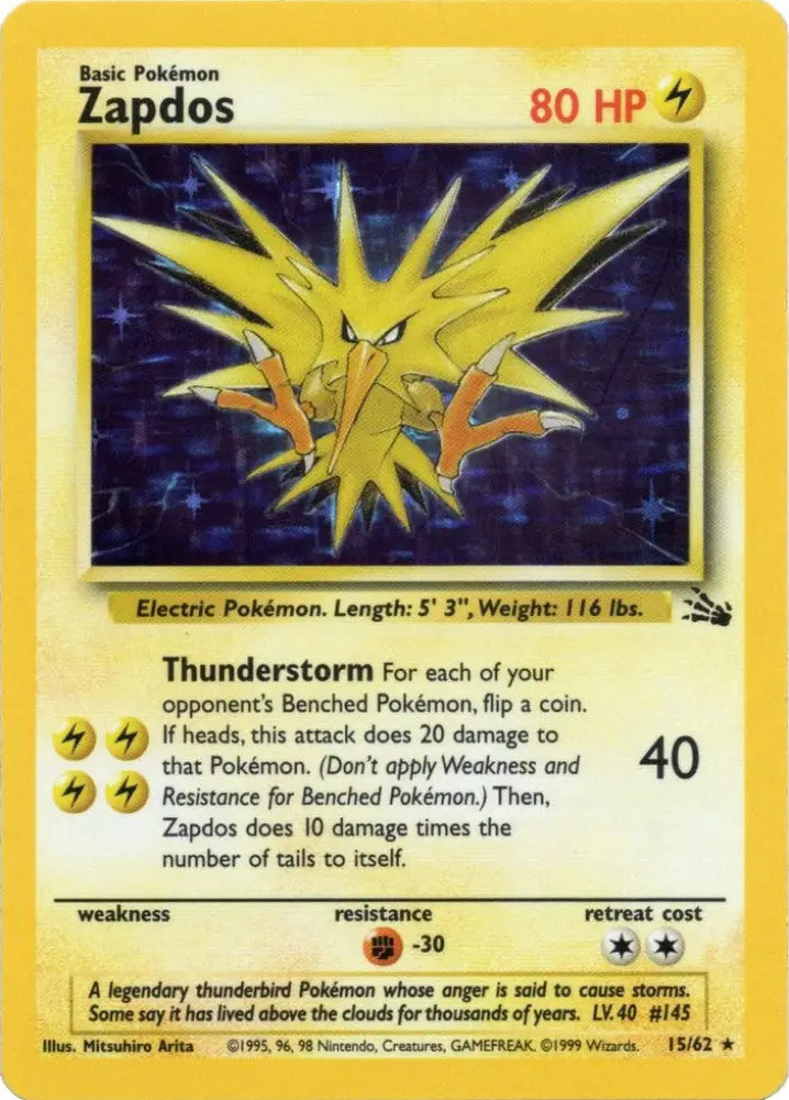 Zapdos (15/62) [Fossil Unlimited] - Pokemon Single