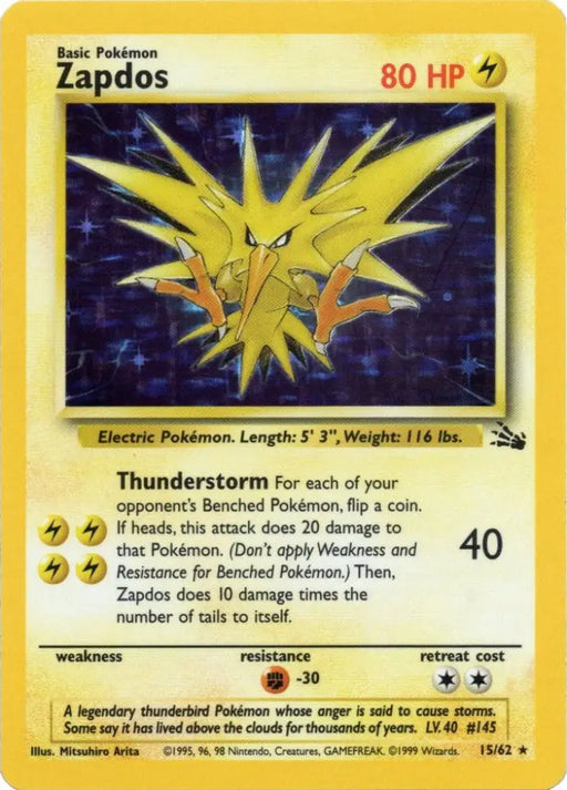 Zapdos (15/62) [Fossil Unlimited] - Pokemon Single