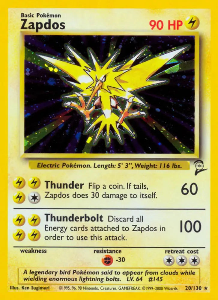 Zapdos (20/130) [Base Set 2] - Pokemon Single