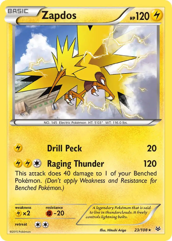 Zapdos(23/108) (Theme Deck Exclusive) [XY: Roaring Skies] - Pokemon Single