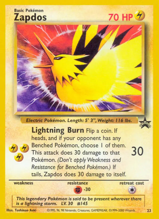 Zapdos (23) [Wizards of the Coast: Black Star Promos] - Pokemon Single