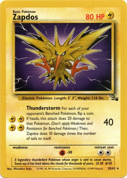 Zapdos (30/62) [Fossil Unlimited] - Pokemon Single