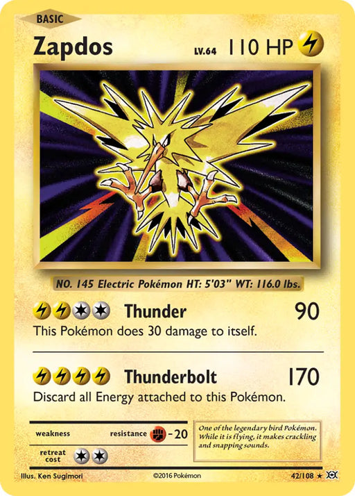 Zapdos (42/108) [XY: Evolutions] - Pokemon Single