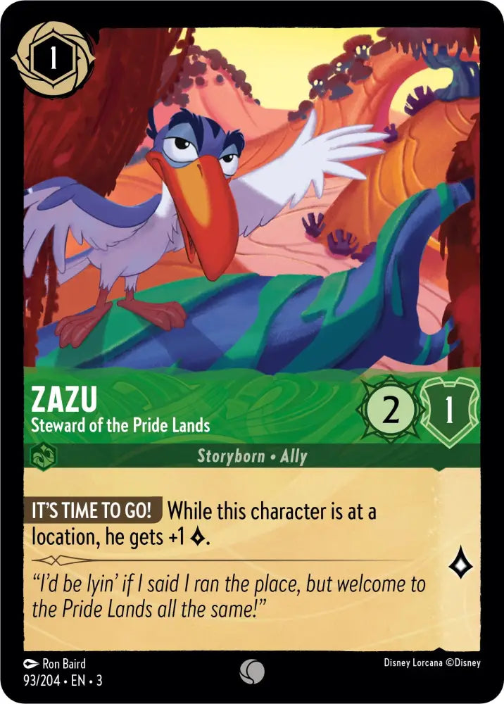 Zazu - Steward of the Pride Lands (93//204) [Into the Inklands] - Lorcana Single