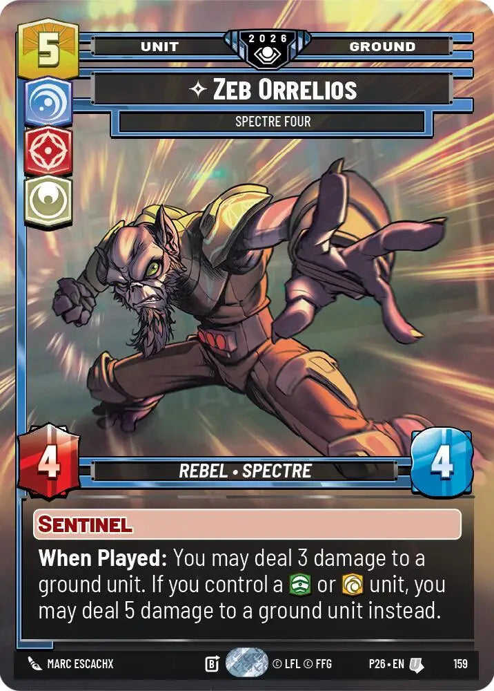 Zeb Orellios - Spectre Four (Prize Wall) (Foil) (159) [Galactic Championship 2026]