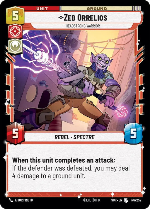 Zeb Orrelios - Headstrong Warrior (146/252) [Spark of Rebellion] - Star Wars: Unlimited Single