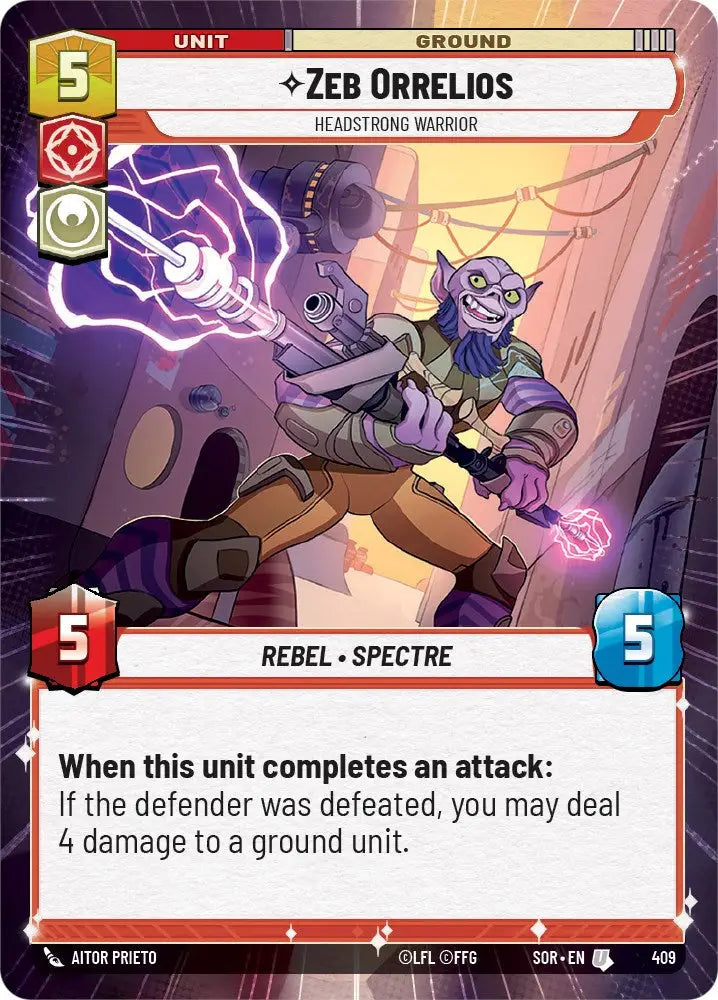 Zeb Orrelios - Headstrong Warrior (Hyperspace) (409) [Spark of Rebellion] - Star Wars: Unlimited Single