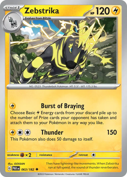 Zebstrika (063/182) [Scarlet & Violet: Paradox Rift] - Pokemon Single
