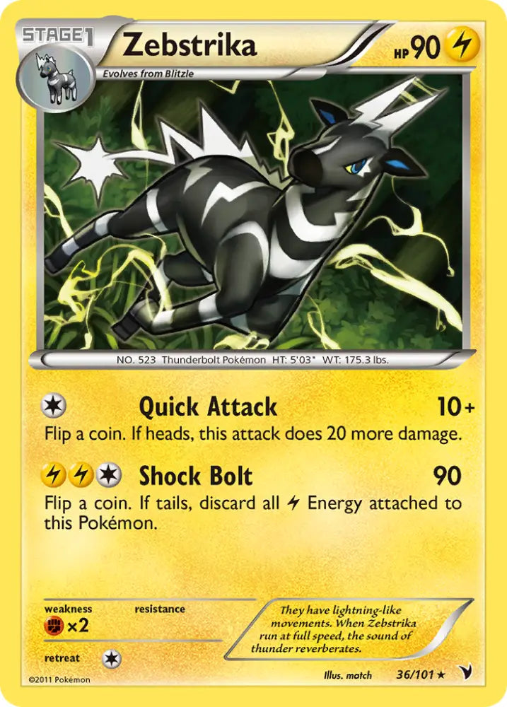 Zebstrika (36/101) [Black & White: Noble Victories] - Pokemon Single