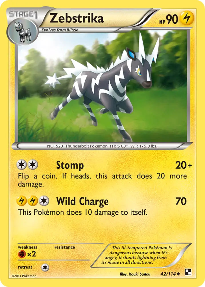 Zebstrika (42/114) [Black & White: Base Set] - Pokemon Single