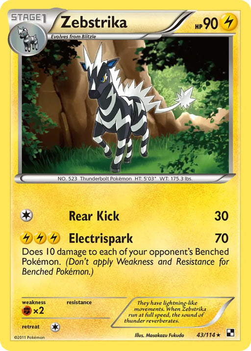Zebstrika (43/114) [Black & White: Base Set] - Pokemon Single