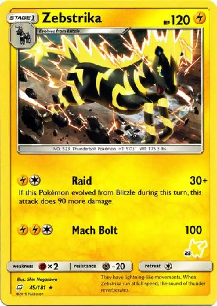 Zebstrika (45/181) (Pikachu Stamp #23) [Battle Academy 2020] - Pokemon Single