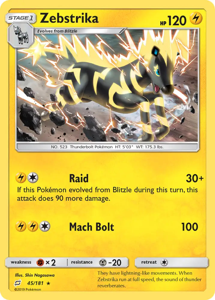 Zebstrika (45/181) [Sun & Moon: Team Up] - Pokemon Single