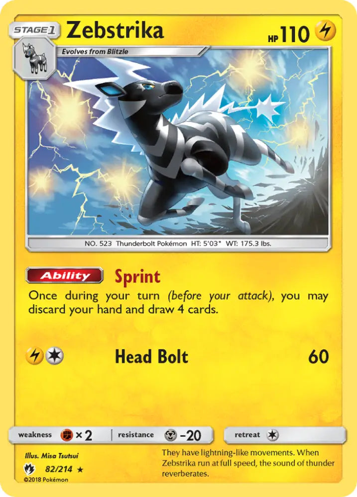 Zebstrika (82/214) [Sun & Moon: Lost Thunder] - Pokemon Single