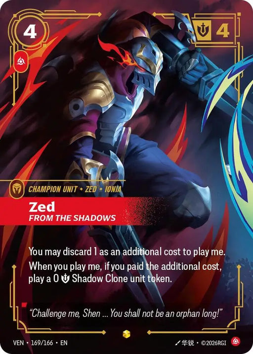 Zed, From the Shadows (Overnumbered) (169/166) [Vendetta]