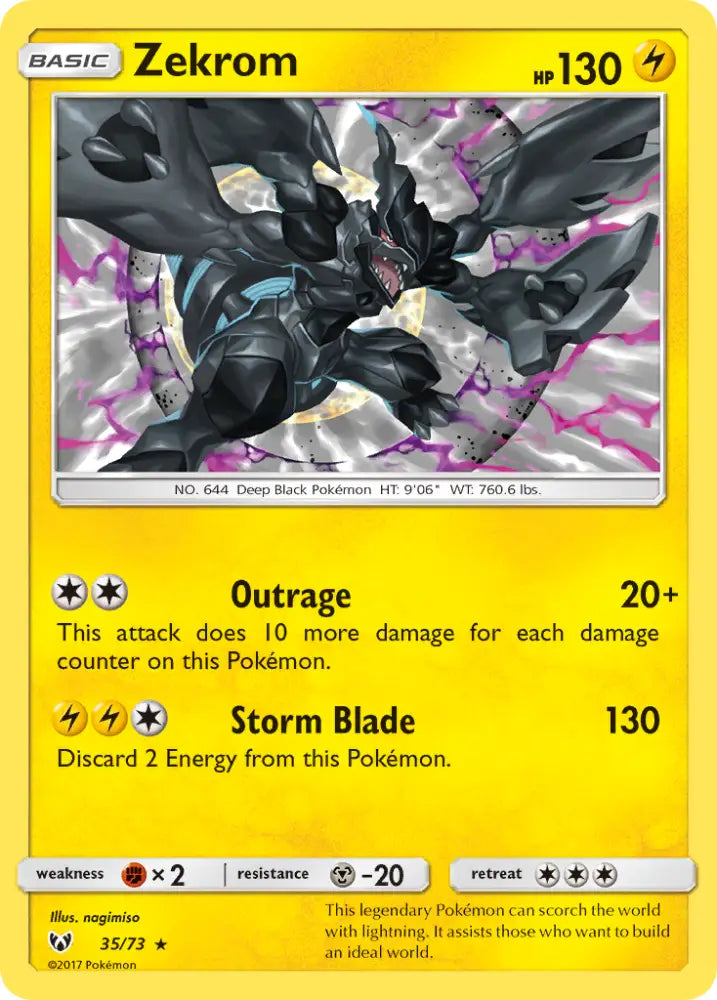 Zekrom (35/73) [Sun & Moon: Shining Legends] - Pokemon Single