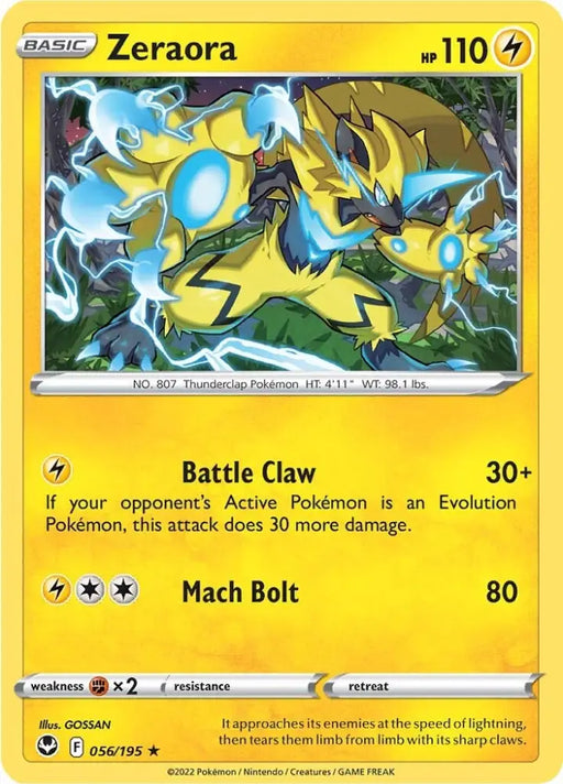 Zeraora (056/195) [Sword & Shield: Silver Tempest] - Pokemon Single
