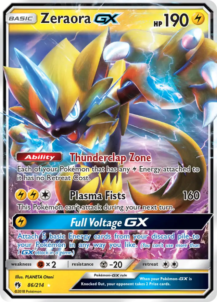 Zeraora GX (86/214) [Sun & Moon: Lost Thunder] - Pokemon Single